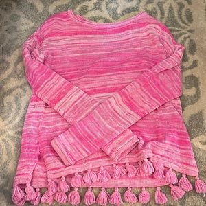 Lilly Pulitzer Ombré Pink Sweater with Tassels Size S